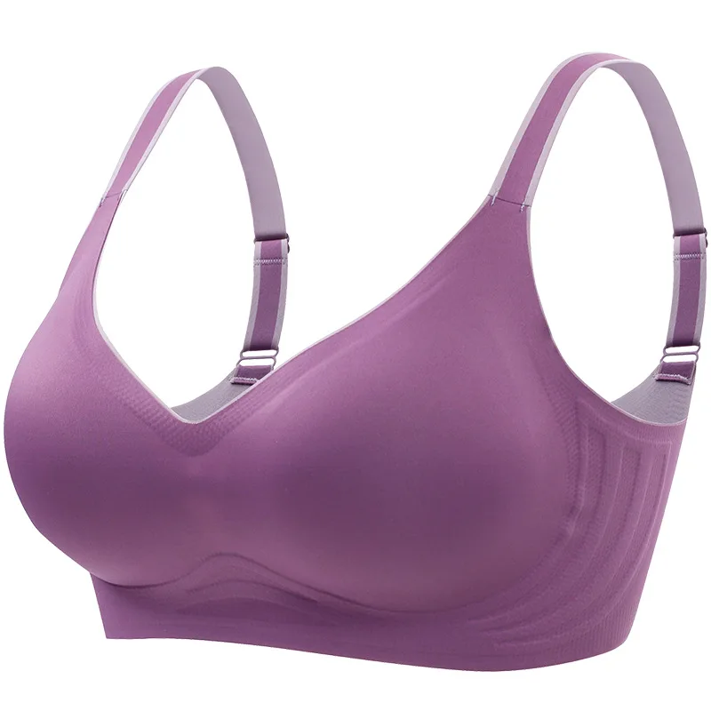 plus size women's underwear seamless sexy no steel ring bra push-ups comfortable close-fitting shockproof - Image 4